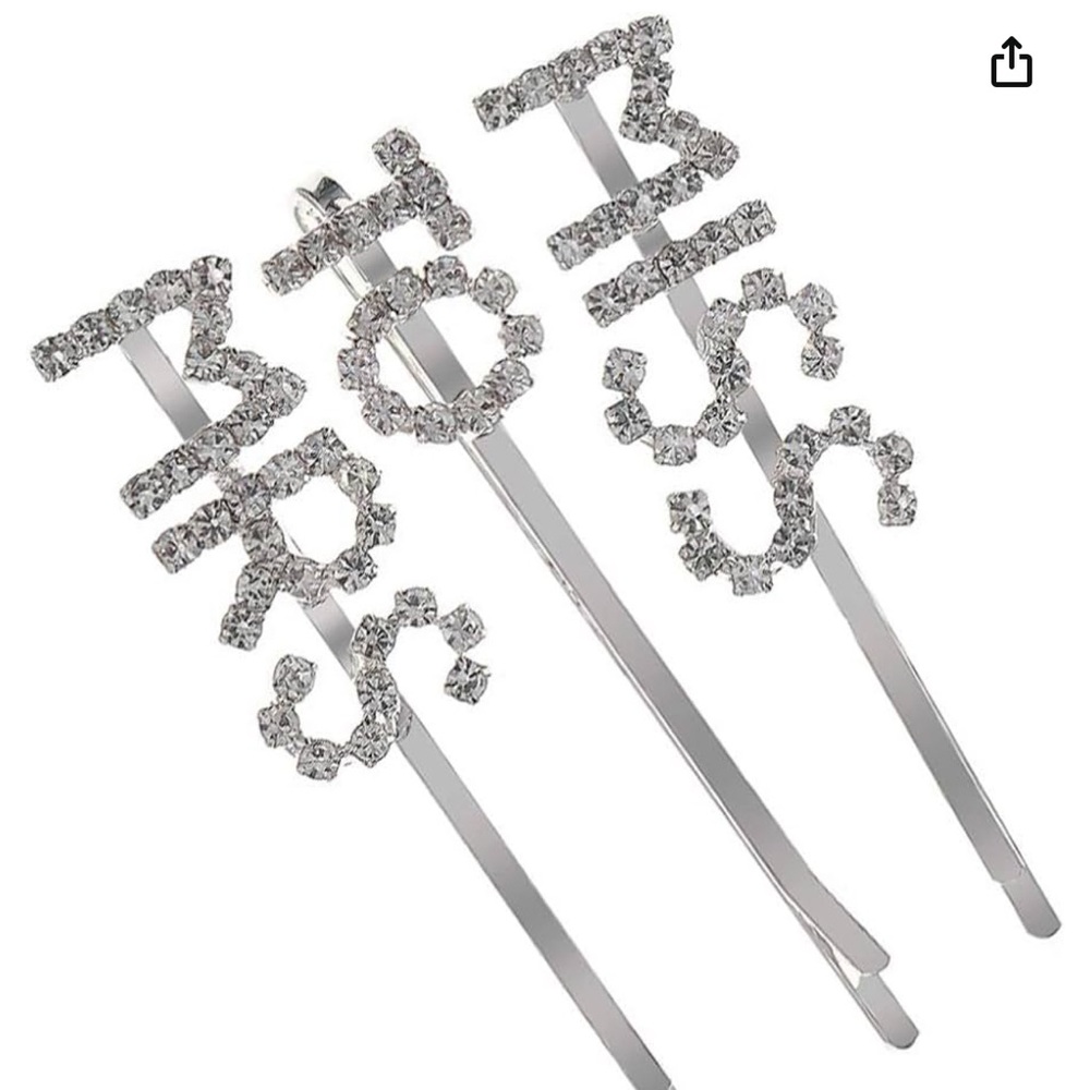 NWT - Miss to Mrs bobby-pins silver